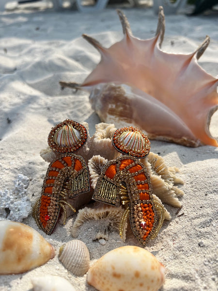 Ohrringe Shrimp orange