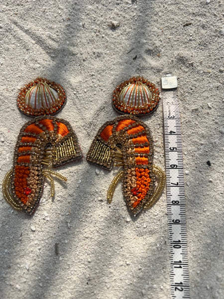Ohrringe Shrimp orange