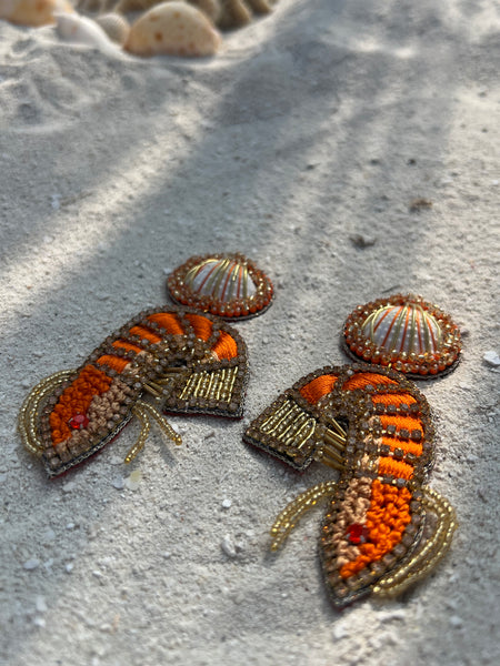 Ohrringe Shrimp orange