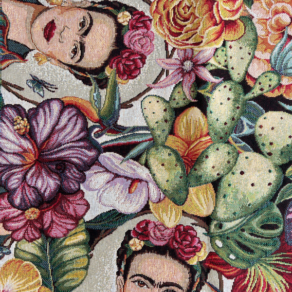 Frida Kahlo Monobraue floral Print Kaktus Stoff Muster 