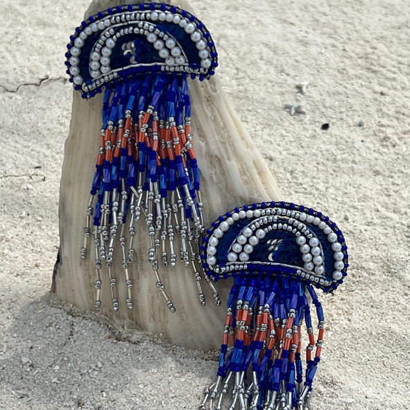 Ohrringe Medusa royalblue
