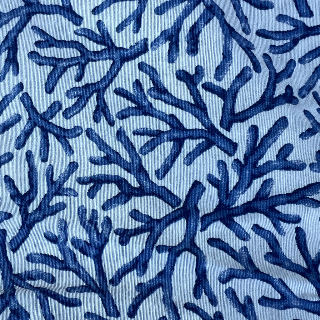Dekorstoff Koralle klein blau auf weiss – Mymemory - Main Image