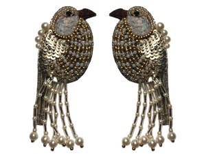 Ohrringe Birdy weiß & gold