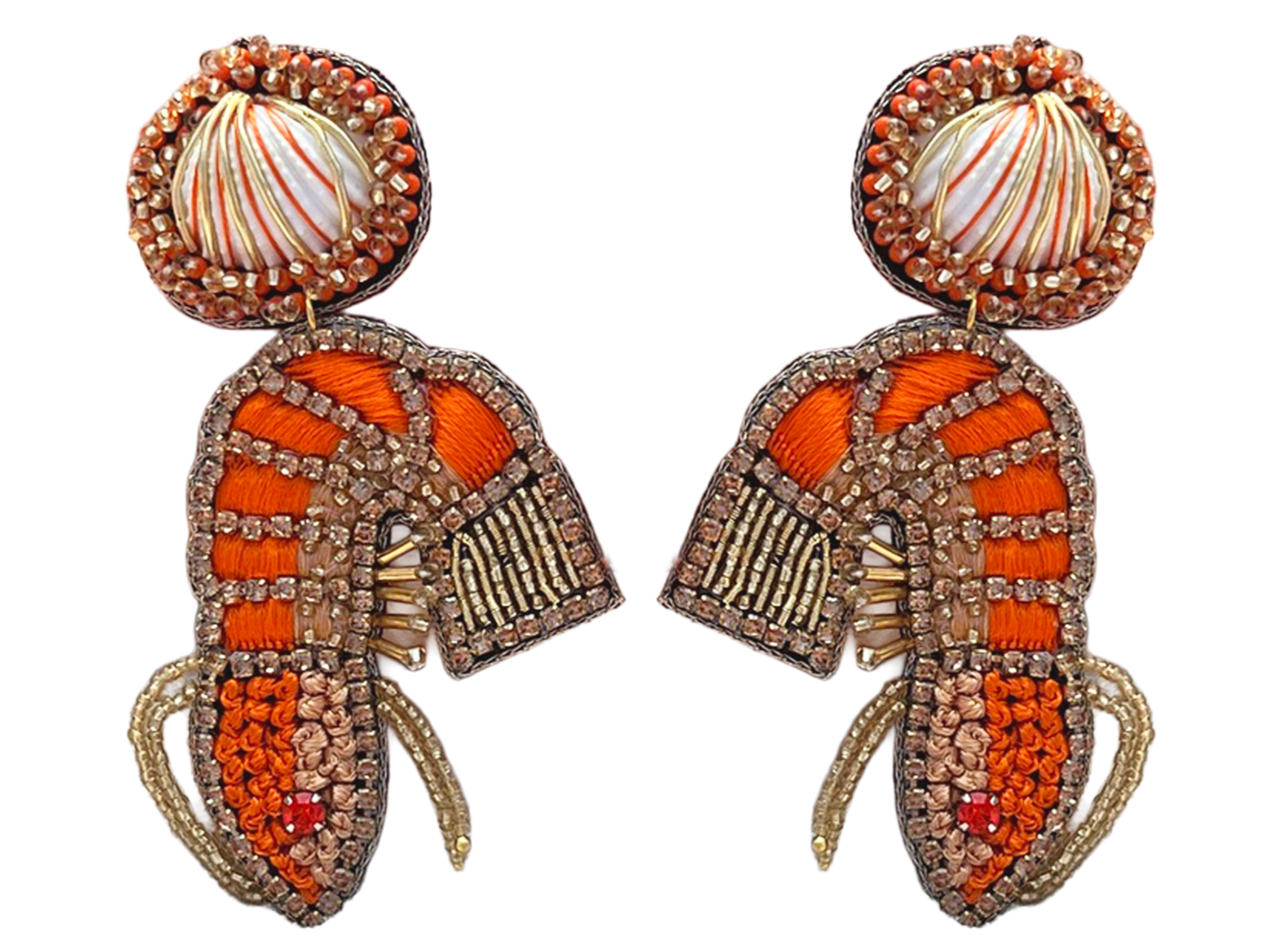 Ohrringe Shrimp orange