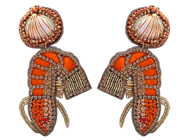 Ohrringe Shrimp orange